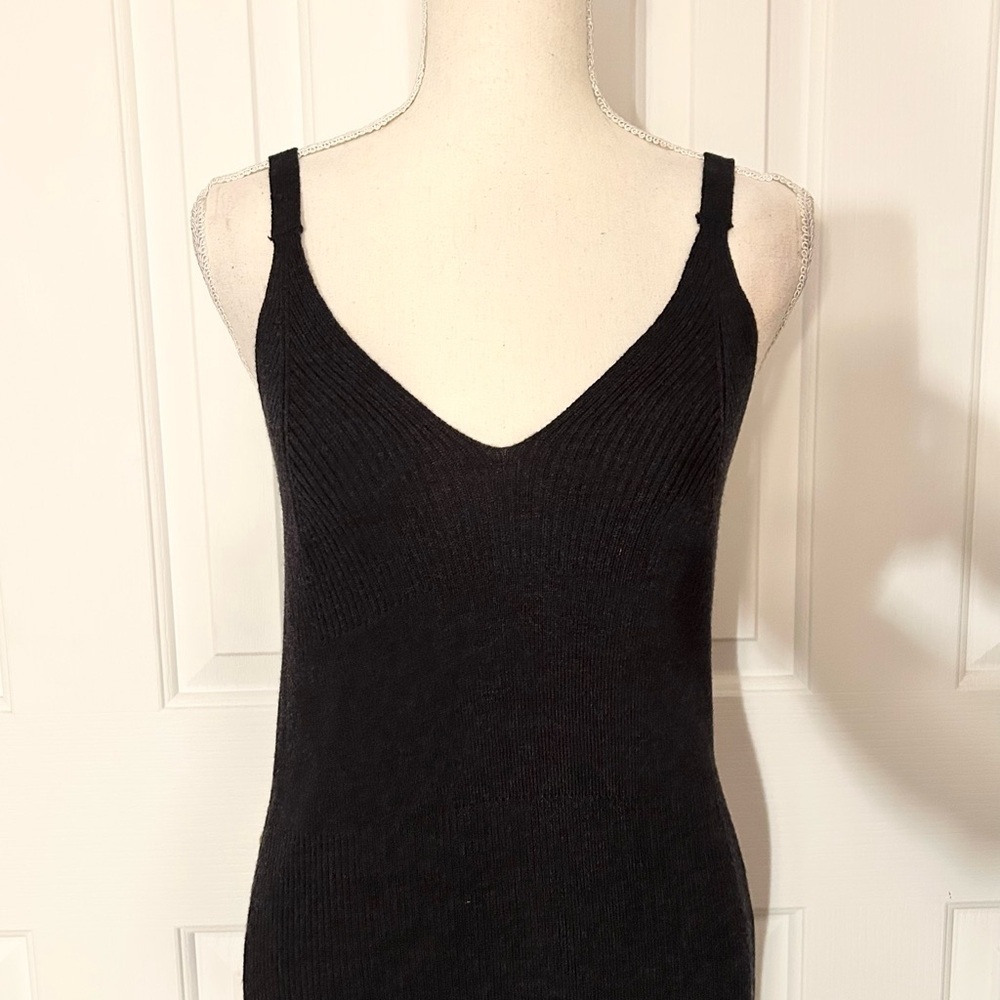 NWT ZARA THE KNITWEAR COLLECTION Maxi Dress, Sleeveless, Dark Gray, Size Large - Picture 3 of 7
